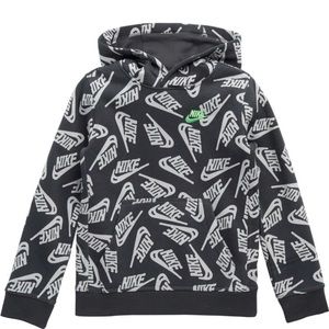 Nike Sport Essentials all over logo print fleece hoodie